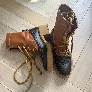 Chole brown heeled boots made in Italy size 7 like new